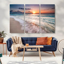Sunset Beach Wall Art – Soothing Coastal Landscape, Ready to
