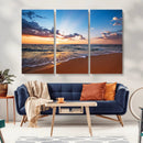 Golden Hour Beach Sunset Wall Art | Canvas Print | Ready to