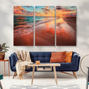 Sunset Beach Wall Art | Ocean Canvas Print | Coastal Wall