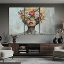 Golden Petal Wall Art Canvas Print - Silhouette Woman Wall by MyGreatCanvas | Canvas Wall Art Prints | Photo Prints & Wall Decor