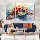 Watercolor Sea Turtle Wall Art Canvas Print - Vibrant Ocean