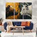 Bear and Bull Wall Art Canvas Print – Abstract Animal