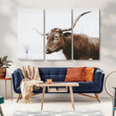Rustic Bull Wall Art Canvas Print – Modern Longhorn