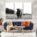 Black and White Highland Cow Wall Art Canvas Print | Rustic by MyGreatCanvas | Canvas Wall Art Prints | Photo Prints & Wall Decor