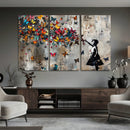 Banksy Wall Art - Banksy Girl and Butterfly Explosion Wall