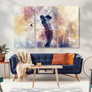 Abstract Watercolor Golf Player Wall Art Canvas Print
