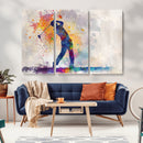 Watercolor Golf Swing Wall Art Canvas Print | Vibrant