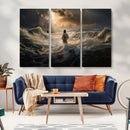Jesus Walking on Water Wall Art Canvas Print - Religious