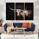 Texas Longhorn Wall Art Canvas Print | Western Ranch Decor |