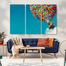 Carl Fredricksen, Up Movie Wall Art, Colorful Balloon House