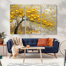 Yellow Blossom Tree Canvas Wall Art - Floral Abstract Modern