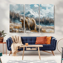 Bear and Baby Bear Wall Art Canvas Print