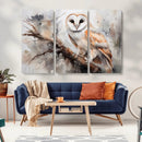Barn Owl Wall Art | Watercolor Barn Owl Canvas Print |
