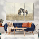Chines Style Grunge Horses Wall Art Canvas Print