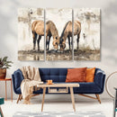 Vintage Horses Wall Art | Ready to Hang and Framed Triptych by MyGreatCanvas | Canvas Wall Art Prints | Photo Prints & Wall Decor
