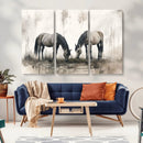 Chines Ink Style Vintage Horses Wall Art Canvas Print for by MyGreatCanvas | Canvas Wall Art Prints | Photo Prints & Wall Decor