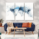 Flight Route Map Wall Art Canvas Print, Abstract Air Traffic