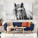 Western Wall Art | Black and White Winter Horse Wall Art | by MyGreatCanvas | Canvas Wall Art Prints | Photo Prints & Wall Decor
