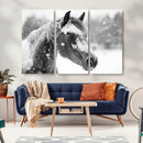 Black Horse Winter Wall Art | Ready to Hang and Framed |