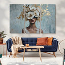 Golden Petal Wall Art - Petal Silhouette Woman Wall Art by MyGreatCanvas | Canvas Wall Art Prints | Photo Prints & Wall Decor