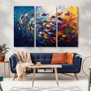 Vibrant Abstract Fish Swarm Art – Colorful Fish Inspired
