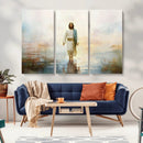 Framed Jesus Walking on Water Wall Art - 3-Panel Christian
