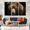 Grizzly Brown Bear Canvas Wall Art, Wildlife Animal Canvas