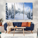 Winter Ski Lift Wall Art Print - Landscape Wall Art | Snowy