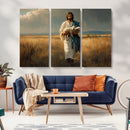 Jesus Shepherd Wall Art | Ready to Hang Triptych Canvas of