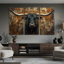 Longhorn Texas Cow Bull Wall Art | Rustic Farmhouse Canvas by MyGreatCanvas | Canvas Wall Art Prints | Photo Prints & Wall Decor
