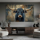 Texas Western Wall Art Canvas Print - Abstract Cow Longhorn by MyGreatCanvas | Canvas Wall Art Prints | Photo Prints & Wall Decor