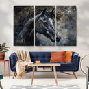 Large Abstract Horse Wall Art Canvas Print | Farmhouse Wall