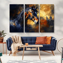 Abstract Horse Art Print - Abstract Canvas Wall Art |