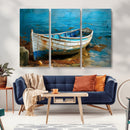 Vintage Boat on Tranquil Waters | Coastal Wall Art for