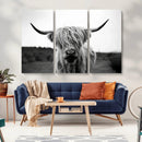 Highland Cow Wall Art | Black and White Farmhouse Decor | by MyGreatCanvas | Canvas Wall Art Prints | Photo Prints & Wall Decor