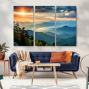 Sunrise Over Mountain Range Wall Art Canvas Print, Farmhouse