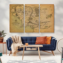 Middle Earth Map Canvas Wall Art – Vintage Fantasy Map by MyGreatCanvas | Canvas Wall Art Prints | Photo Prints & Wall Decor