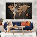 World Map Canvas Print – Framed Travel Map Wall Art for