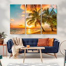 Tropical Sunset Beach Canvas Wall Art Print – Vibrant Palm by MyGreatCanvas | Canvas Wall Art Prints | Photo Prints & Wall Decor