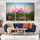 Pink Flower on the Mountain Canvas Print, Framed Pink Flower