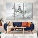 Large Wall Art Canvas Print – Beautiful Running White Horses