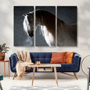 Large Wall Art Cream Colored Horse on Grey Background Canvas