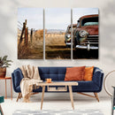 Old Rustic Classic Car Wall Art Canvas Print
