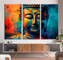 Colorful Buddha Wall Art – Framed Abstract Portrait Canvas by MyGreatCanvas | Canvas Wall Art Prints | Photo Prints & Wall Decor