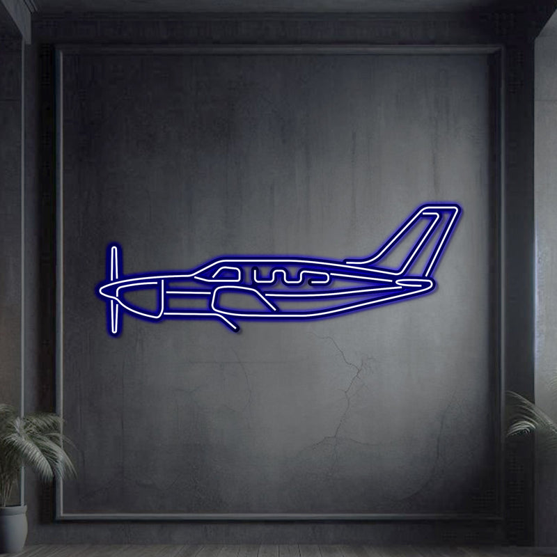 PA-46-350P Malibu Mirage Metal Neon Aircraft Wall Art - NCN0057