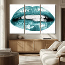 Blue Lips Wall Art Canvas Print