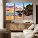 Tropical Island Beach Sunset Canvas Print