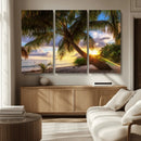 Tropical Island Sunset on the Beach Palms Wall Art Canvas by MyGreatCanvas | Canvas Wall Art Prints | Photo Prints & Wall Decor