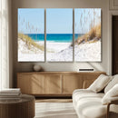 Serene Coastal Dune Path with Ocean View, 3-Panel Beach