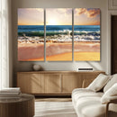 Serene Beach Path Canvas Art, Giclee Canvas Print with
